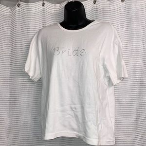 ⭐️ White bride T-shirt with rein-stones wedding, who’s engaged?